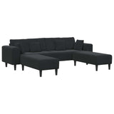 Canapé en velours avec coussin 3 pcs Noir 208 cm Velours