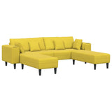 Canapé en velours avec coussin 3 pcs Jaune 208 cm Velours