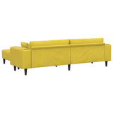 Canapé en velours avec coussin 3 pcs Jaune 208 cm Velours