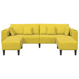 Canapé en velours avec coussin 3 pcs Jaune 208 cm Velours