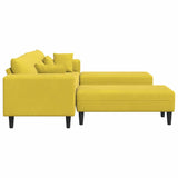 Canapé en velours avec coussin 3 pcs Jaune 208 cm Velours