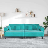 Canapé en velours avec coussin 3 pcs Turquoise 208 cm Velours
