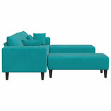 Canapé en velours avec coussin 3 pcs Turquoise 208 cm Velours
