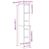 Armoire Chêne noir 30 x 50 x 200 cm Bois d'ingénierie