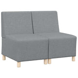 Unité de Sofa Modulaire Sans Accoudoirs 2 pcs Gris clair