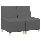 Unité de Sofa Modulaire Sans Accoudoirs 2 pcs Gris foncé