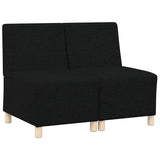 Unité de Sofa Modulaire Sans Accoudoirs 2 pcs Noir