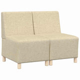 Unité de Sofa Modulaire Sans Accoudoirs 2 pcs Crème