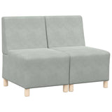 Unité de Sofa Modulaire Sans Accoudoirs 2 pcs Gris clair