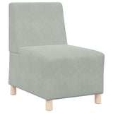 Unité de Sofa Modulaire Sans Accoudoirs 2 pcs Gris clair