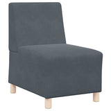Unité de Sofa Modulaire Sans Accoudoirs 2 pcs Gris foncé