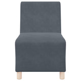 Unité de Sofa Modulaire Sans Accoudoirs 2 pcs Gris foncé