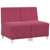 Unité de Sofa Modulaire Sans Accoudoirs 2 pcs Bordeaux