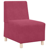 Unité de Sofa Modulaire Sans Accoudoirs 2 pcs Bordeaux