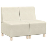 Unité de Sofa Modulaire Sans Accoudoirs 2 pcs Crème