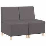 Unité de Sofa Modulaire Sans Accoudoirs 2 pcs Gris
