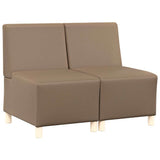 Unité de Sofa Modulaire Sans Accoudoirs 2 pcs Cappuccino