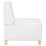 Unité de Sofa Modulaire Sans Accoudoirs 2 pcs Blanc