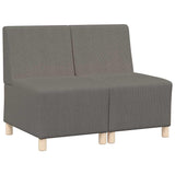 Unité de Sofa Modulaire Sans Accoudoirs 2 pcs Gris clair