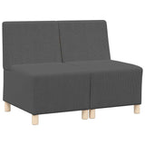 Unité de Sofa Modulaire Sans Accoudoirs 2 pcs Gris foncé
