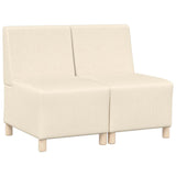 Unité de Sofa Modulaire Sans Accoudoirs 2 pcs Crème