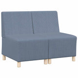 Unité de Sofa Modulaire Sans Accoudoirs 2 pcs Bleu