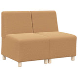 Unité de Sofa Modulaire Sans Accoudoirs 2 pcs Beige