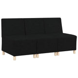 Unité de Sofa Modulaire Sans Accoudoirs 3 pcs Noir