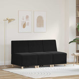 Unité de Sofa Modulaire Sans Accoudoirs 3 pcs Noir