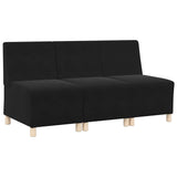 Unité de Sofa Modulaire Sans Accoudoirs 3 pcs Noir
