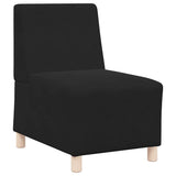 Unité de Sofa Modulaire Sans Accoudoirs 3 pcs Noir