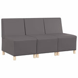 Unité de Sofa Modulaire Sans Accoudoirs 3 pcs Gris