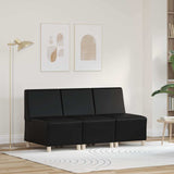 Unité de Sofa Modulaire Sans Accoudoirs 3 pcs Noir