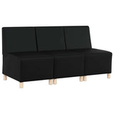 Unité de Sofa Modulaire Sans Accoudoirs 3 pcs Noir