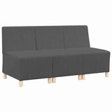 Unité de Sofa Modulaire Sans Accoudoirs 3 pcs Gris foncé