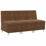 Unité de Sofa Modulaire Sans Accoudoirs 3 pcs Marron