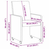 Chaises de salle à manger 2 pcs Gris 57 x 66 x 94 cm Faux cuir