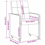 Chaises de salle à manger 2 pcs Gris clair 58 x 65 x 94 cm