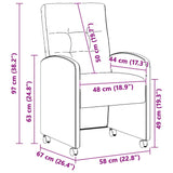 Chaises de salle à manger 2 pcs Gris 57 x 67 x 98 cm Faux cuir