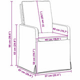 Chaises de salle à manger 2 pcs Marron foncé 57 x 67 x 98 cm