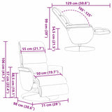 Fauteuil inclinable Blanc 71 x 98 x 106 cm Faux cuir