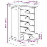 Commode Marron 35,5 x 29,5 x 60 cm Bois de teck massif