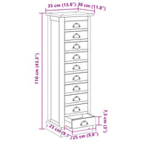 Commode Marron 35,5 x 30 x 100 cm Bois de teck massif