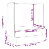 Canapé à Haut Dossier Rouge bordeaux 109 x 56 x 121 cm tissu