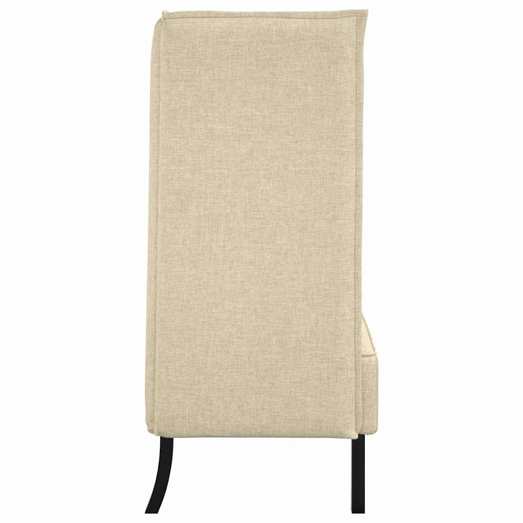 Canapé à Haut Dossier Crème 109 x 56 x 121 cm tissu