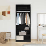 Armoire Chêne Noir 80 x 50 x 200 cm Bois d'ingénierie