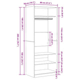 Armoire Chêne Noir 80 x 50 x 200 cm Bois d'ingénierie