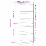 Armoire Chêne Noir 80 x 50 x 200 cm Bois d'ingénierie