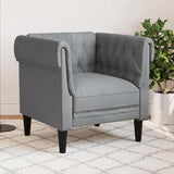 Fauteuil Chesterfield Gris clair 78.5 x 74.5 x 74.5 cm tissu