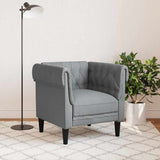 Fauteuil Chesterfield Gris clair 78.5 x 74.5 x 74.5 cm tissu